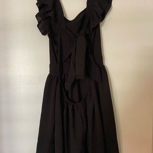 Black Ruffle Apron Dress